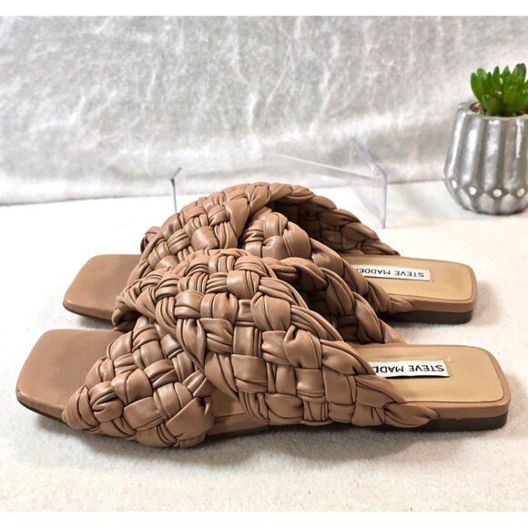 Steve Madden Womens Woven Tan Flat Sandals Size‎ 8.5M - Picture 10 of 11